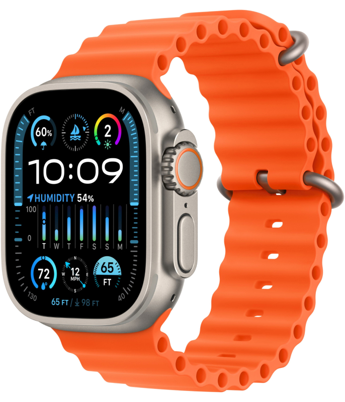 Apple Watch Ultra 2 GPS + Cellular, 49 мм, корпус из титана, ремешок Ocean цвет Оранжевый Apple Watch Ultra 2 GPS + Cellular, 49 мм, корпус из титана, ремешок Ocean цвет Оранжевый