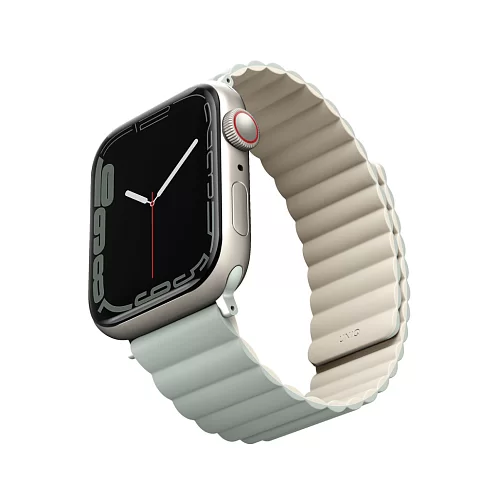 Ремешок силиконовый двусторонний Uniq для Apple Watch (40,41,42 мм), шалфей-бежевый