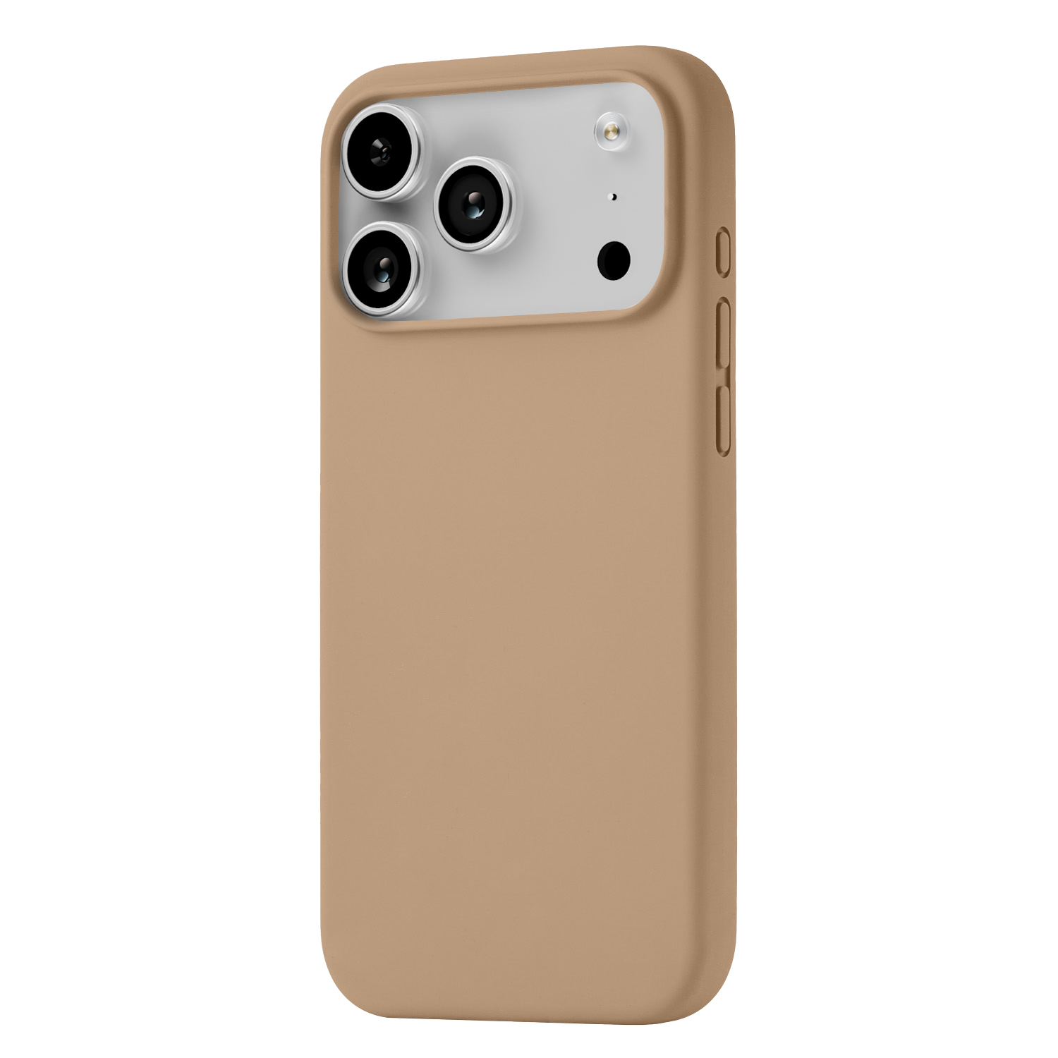 На фото изображено Чехол защитный uBear Touch Mag Case для iPhone 17 Pro Max, MagSafe, латте