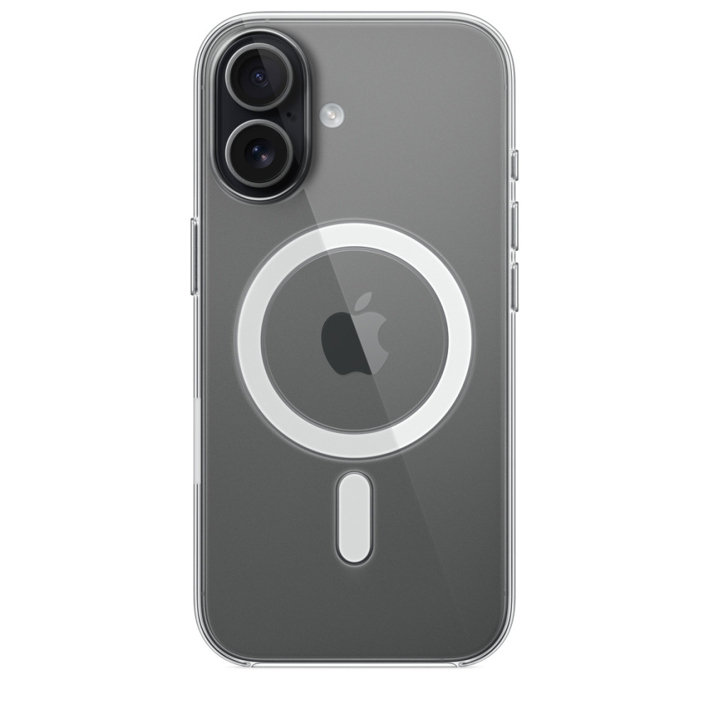 На фото изображено Чехол защитный Apple Clear Case with MagSafe для iPhone 17, прозрачный
