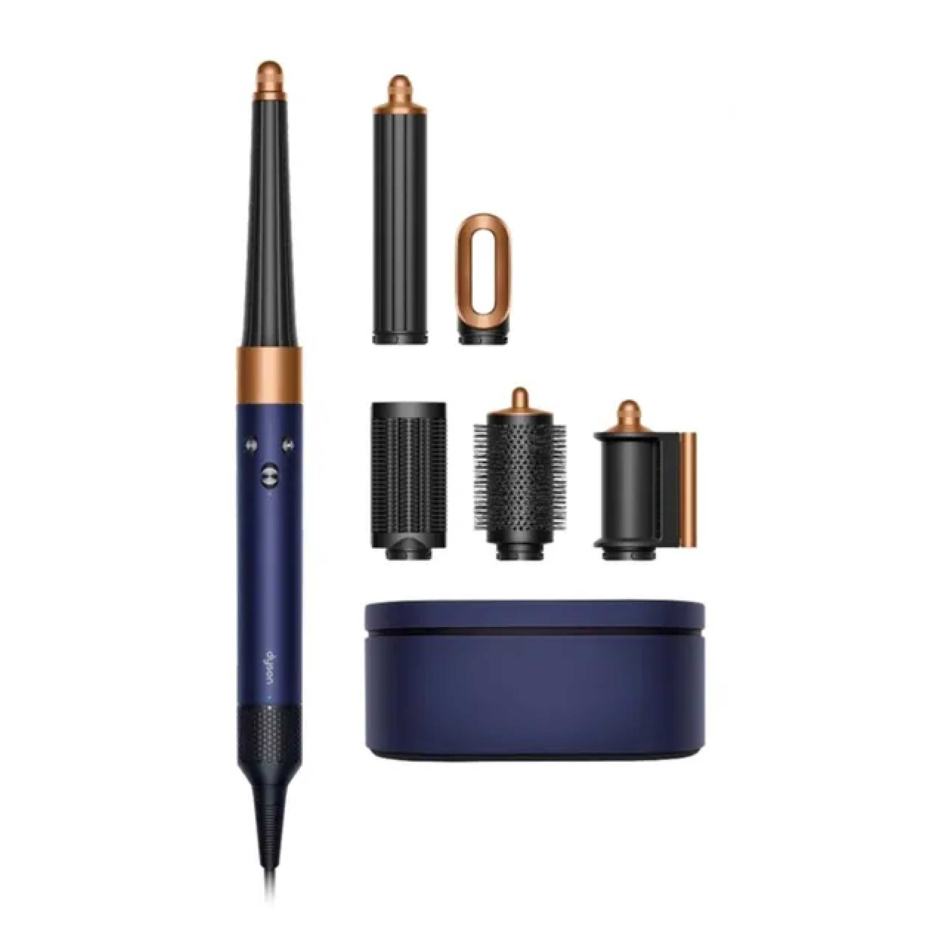 На фото изображено Стайлер Dyson Airwrap ID HS08 Blue/Copper