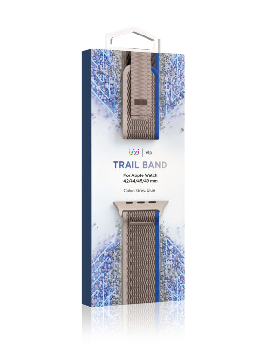 Ремешок нейлоновый VLP Trail Band для Apple Watch 42/44/45/49mm, синий-серый