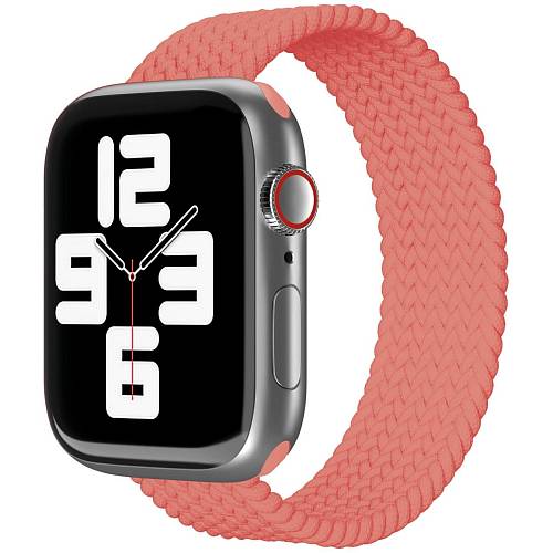 Ремешок нейлоновый плетёный VLP для Apple Watch 42/44/45, S/M, коралловый Ремешок нейлоновый плетёный VLP для Apple Watch 42/44/45, S/M, коралловый