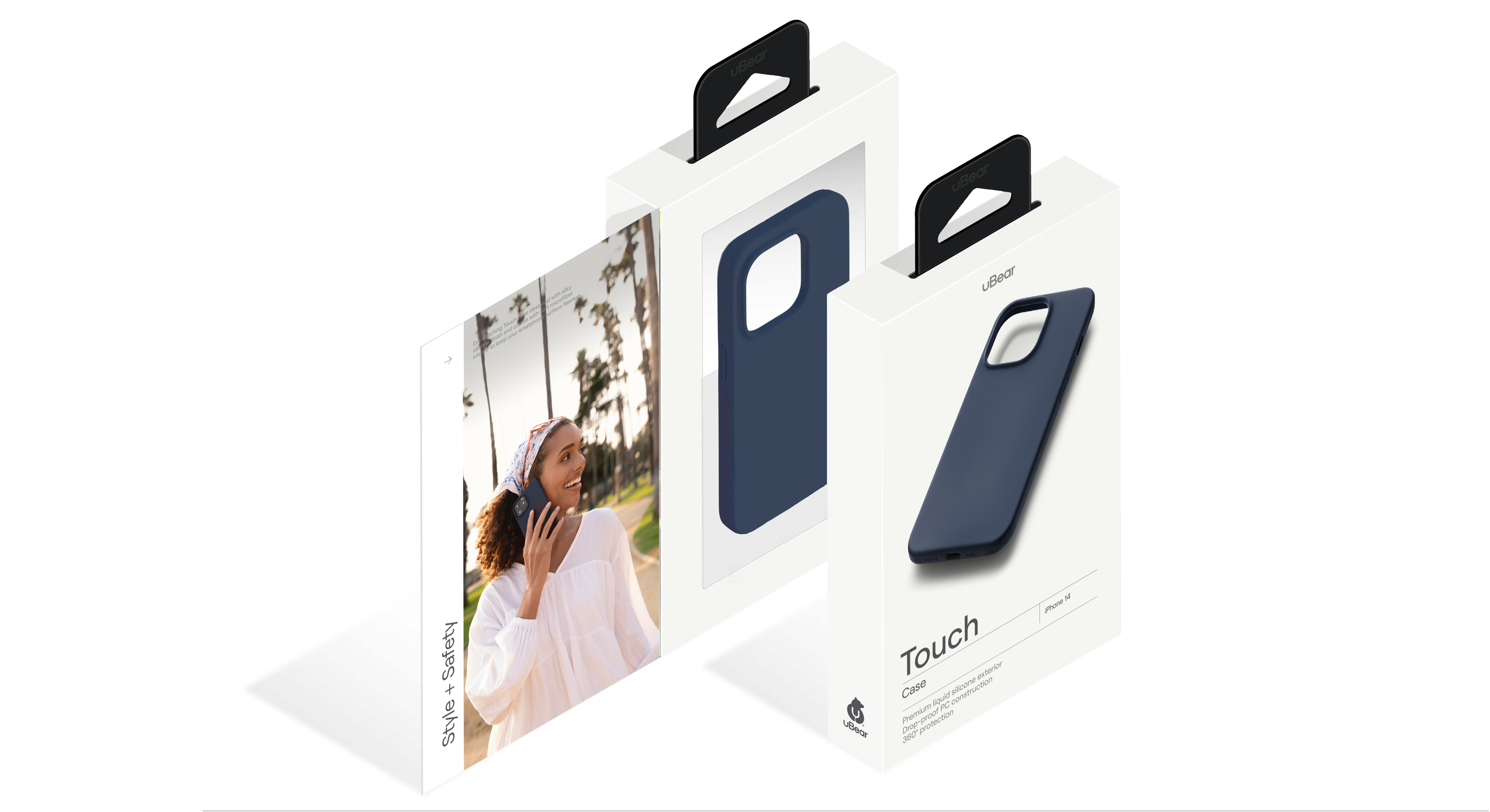 Чехол защитный uBear Touch Case для iPhone 14, тёмно-синий