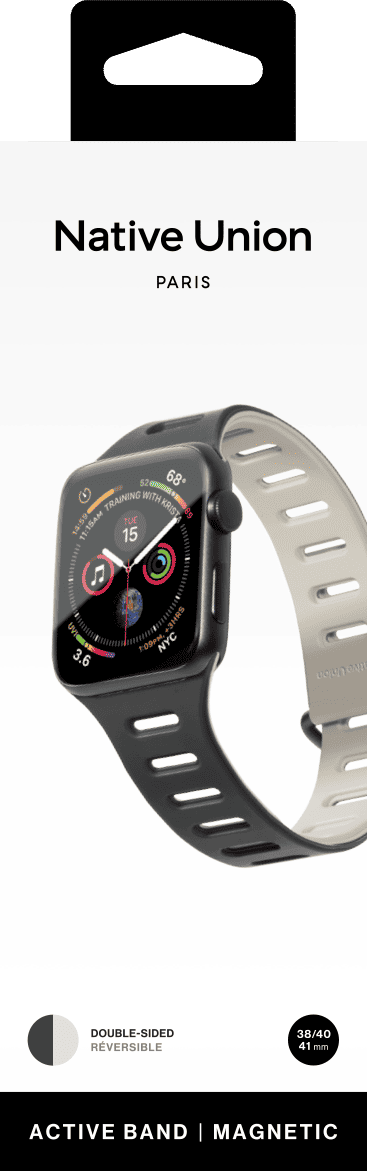 Ремешок Native Union для Apple Watch Magnetic 38/40/41мм, черный/серый
