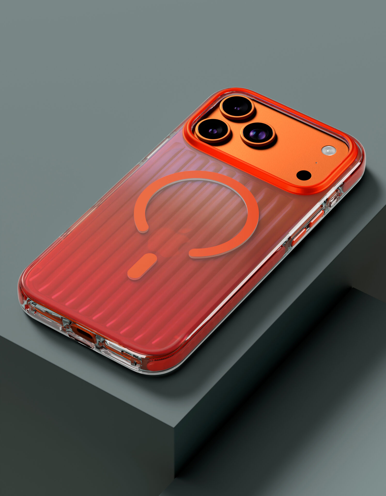 Фото Чехол защитный VLP Pulse Case с MagSafe для iPhone 17 Pro Max, оранжевый На фото изображено Чехол защитный VLP Pulse Case с MagSafe для iPhone 17 Pro Max, оранжевый