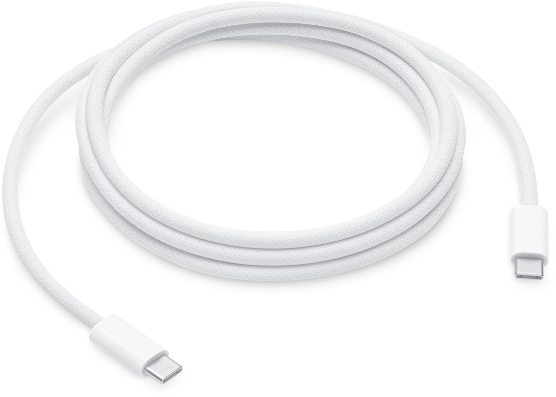 Фото Кабель Apple USB-C/USB-C, 240w Woven, 2м, белый На фото изображено Кабель Apple USB-C/USB-C, 240w Woven, 2м, белый