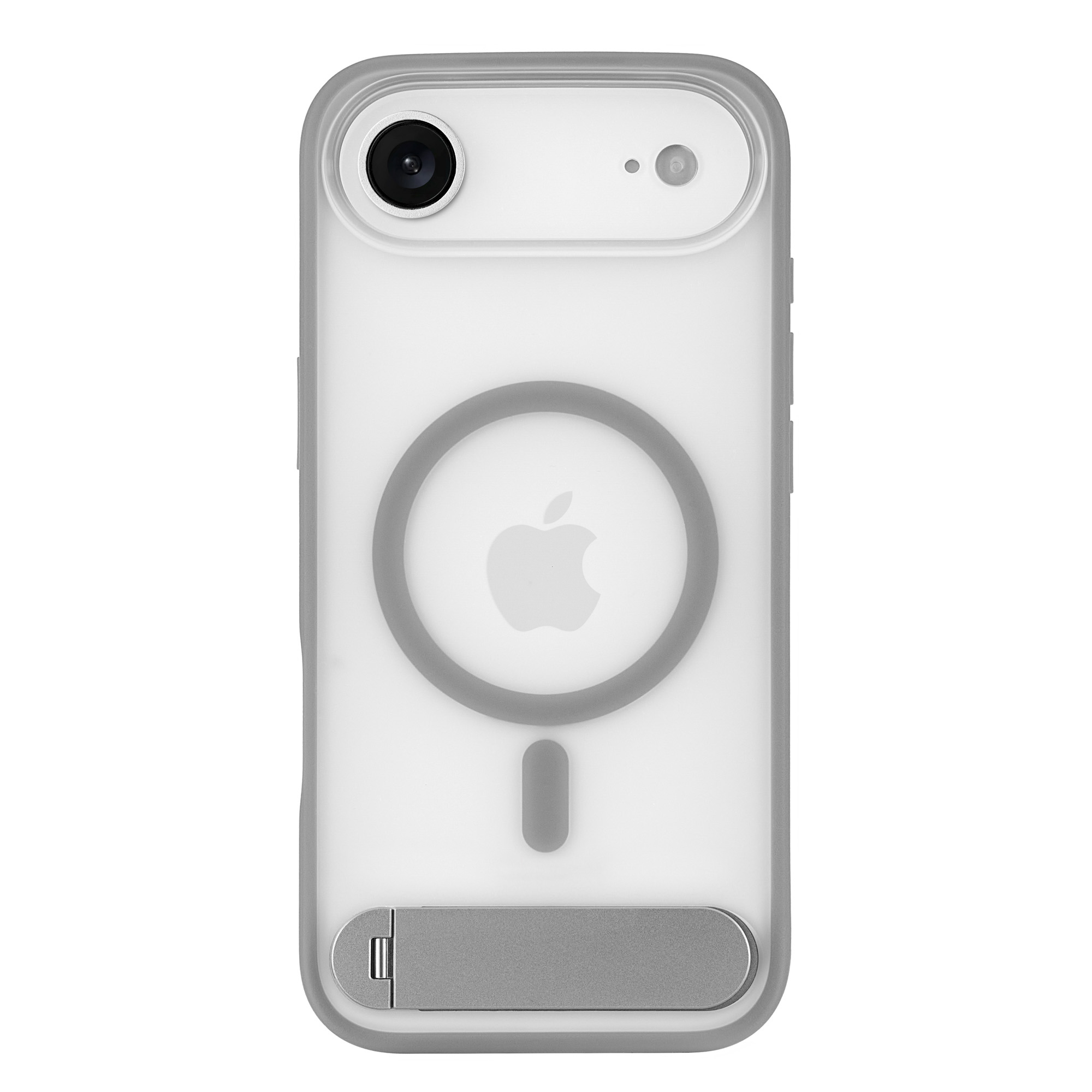 На фото изображено Чехол защитный uBear Stand 360° Mag Case для iPhone Air, серый