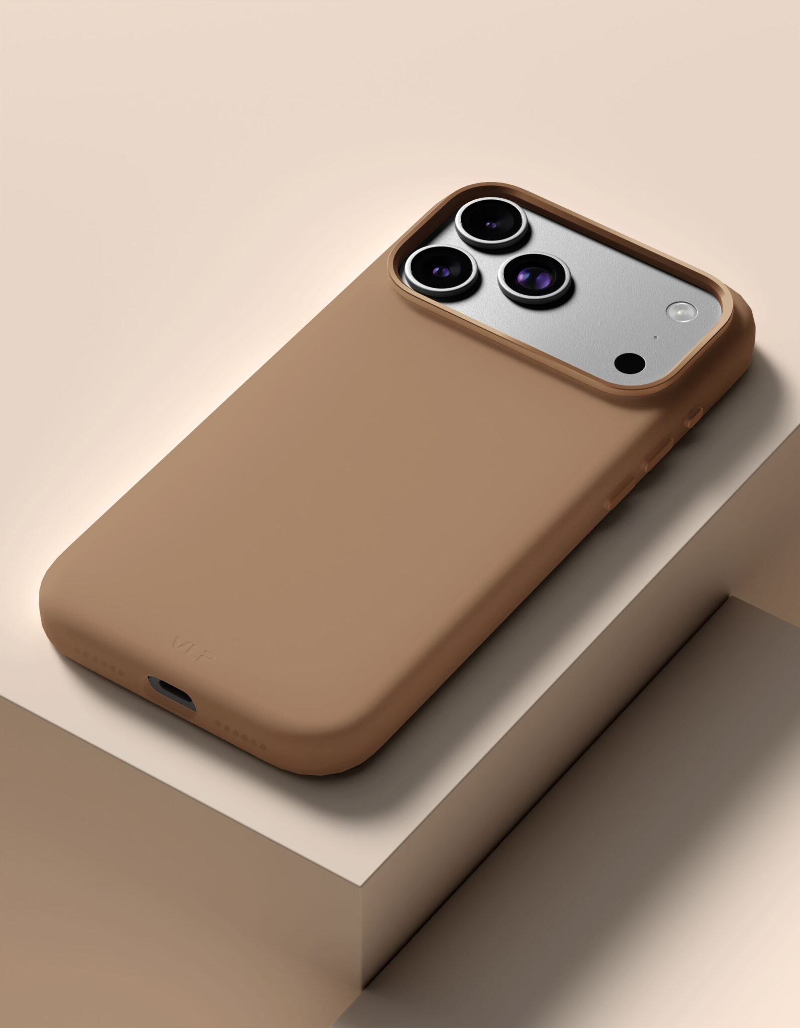 На фото изображено Чехол защитный VLP Aster Pro Case с MagSafe для iPhone 17 Pro Max, мокка