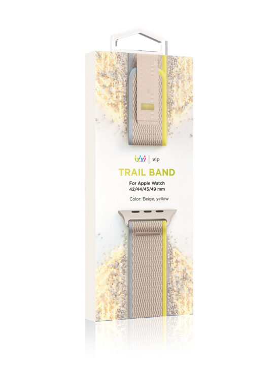 Ремешок нейлоновый VLP Trail Band для Apple Watch 42/44/45/49mm, бежевый-желтый