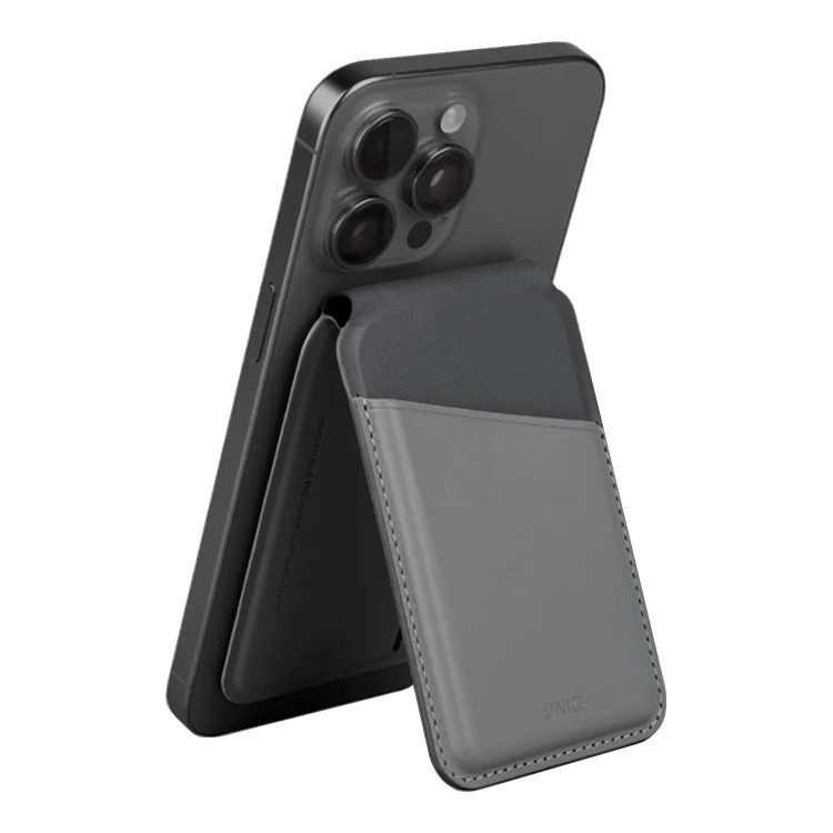 На фото изображено Картхолдер Uniq Lyden DS, Rhino Grey/Black