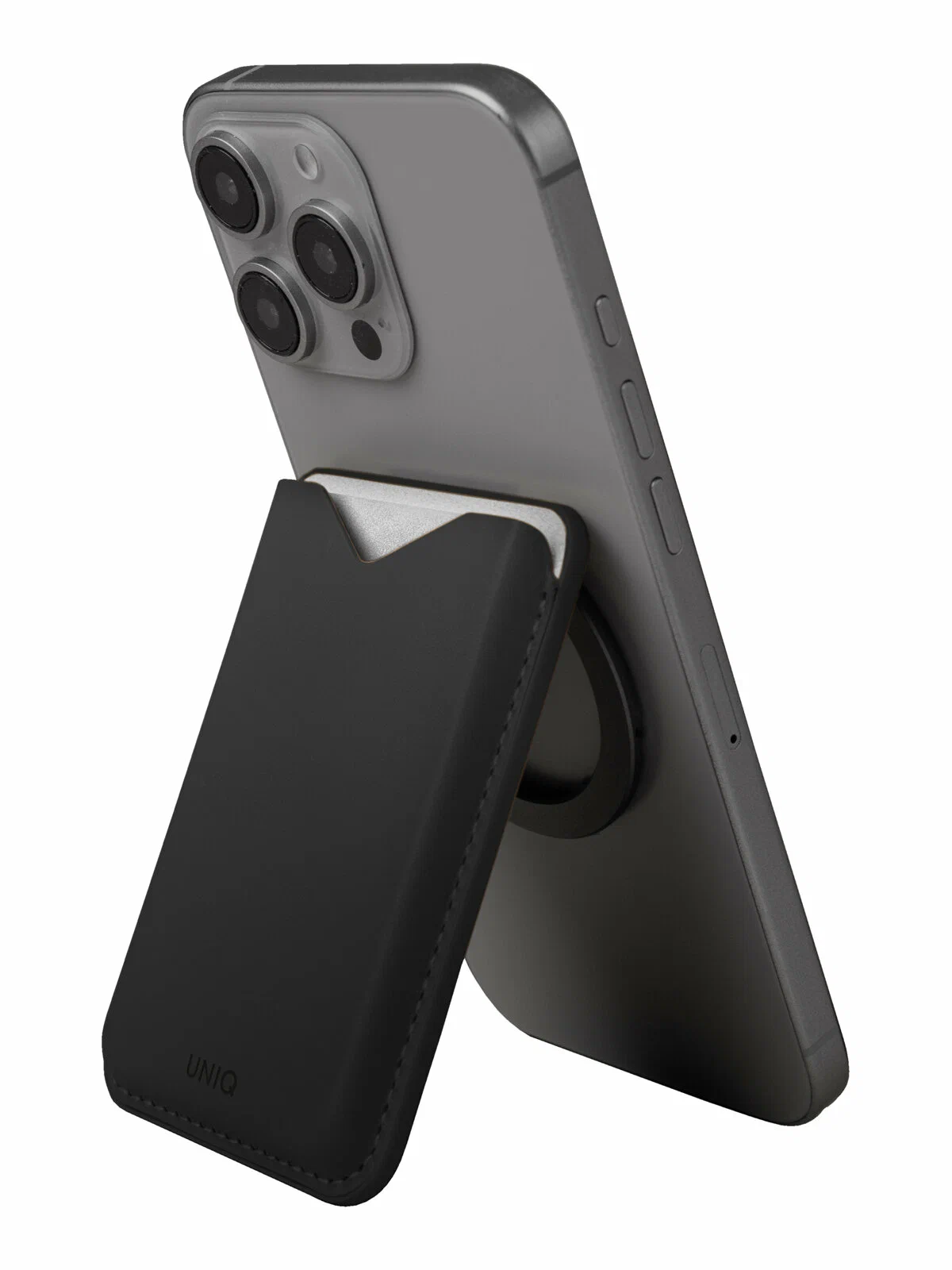 На фото изображено Картхолдер Uniq Lyden EVO, Black