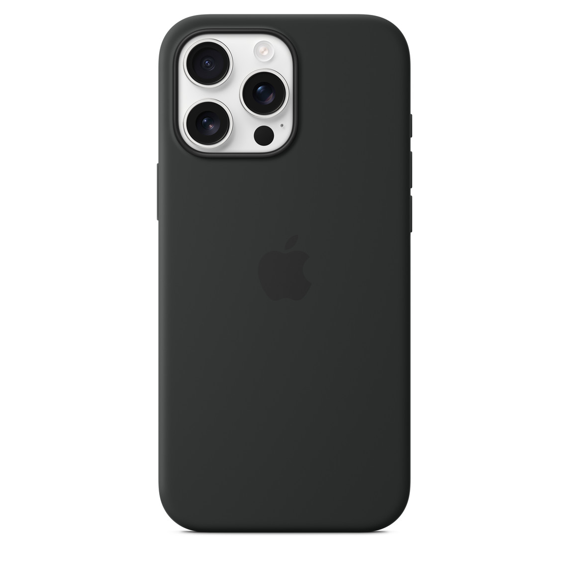 На фото изображено Чехол Apple Silicone Case для iPhone 16 Pro Max with MagSafe, черный
