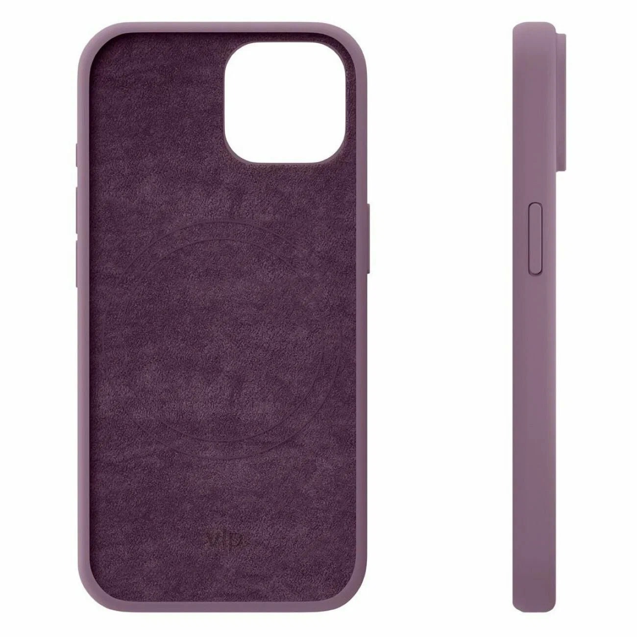 На фото изображено Чехол защитный VLP Aster Case с MagSafe для iPhone 14/15, пудровый