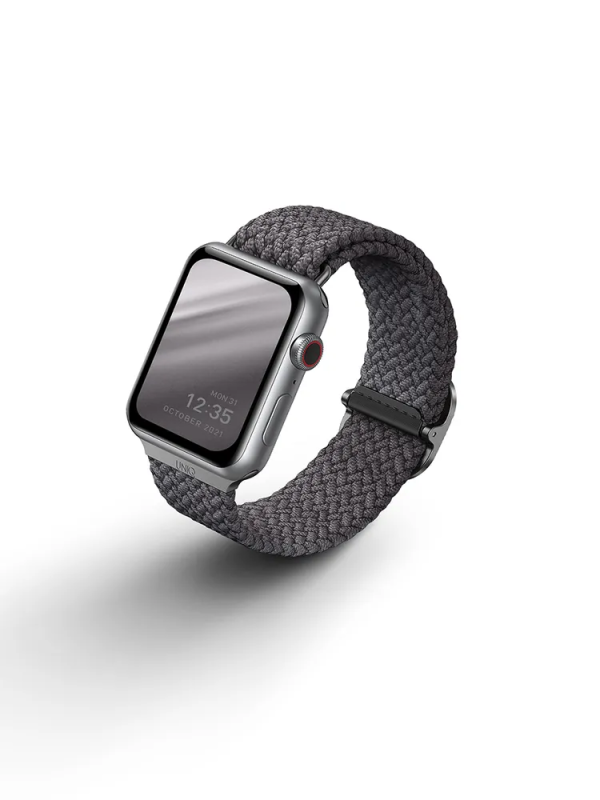 Фото Ремешок текстильный плетёный Uniq для Apple Watch 38/40/41/42, серый
