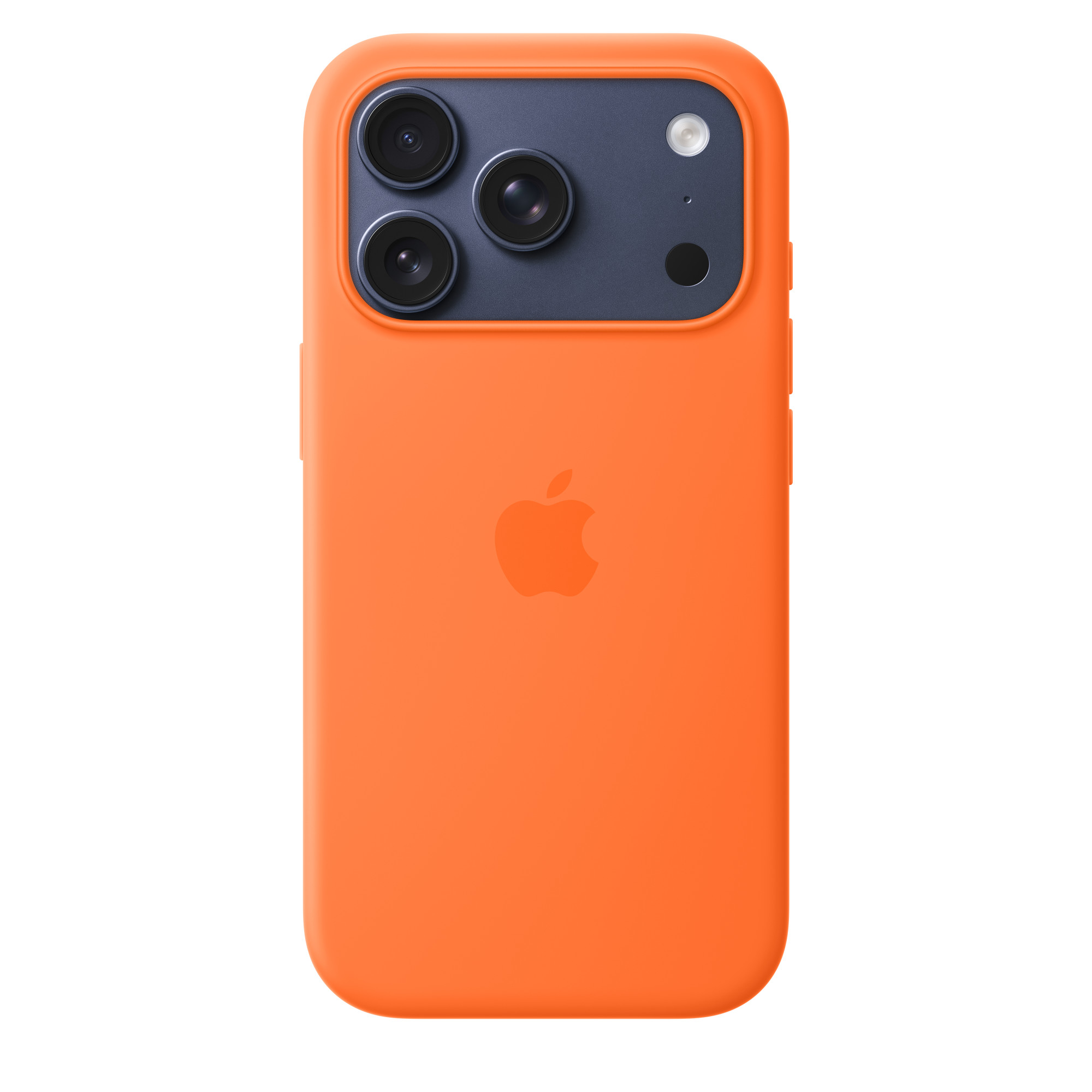 На фото изображено Чехол защитный Apple Silicone Case with MagSafe для iPhone 17 Pro, оранжевый