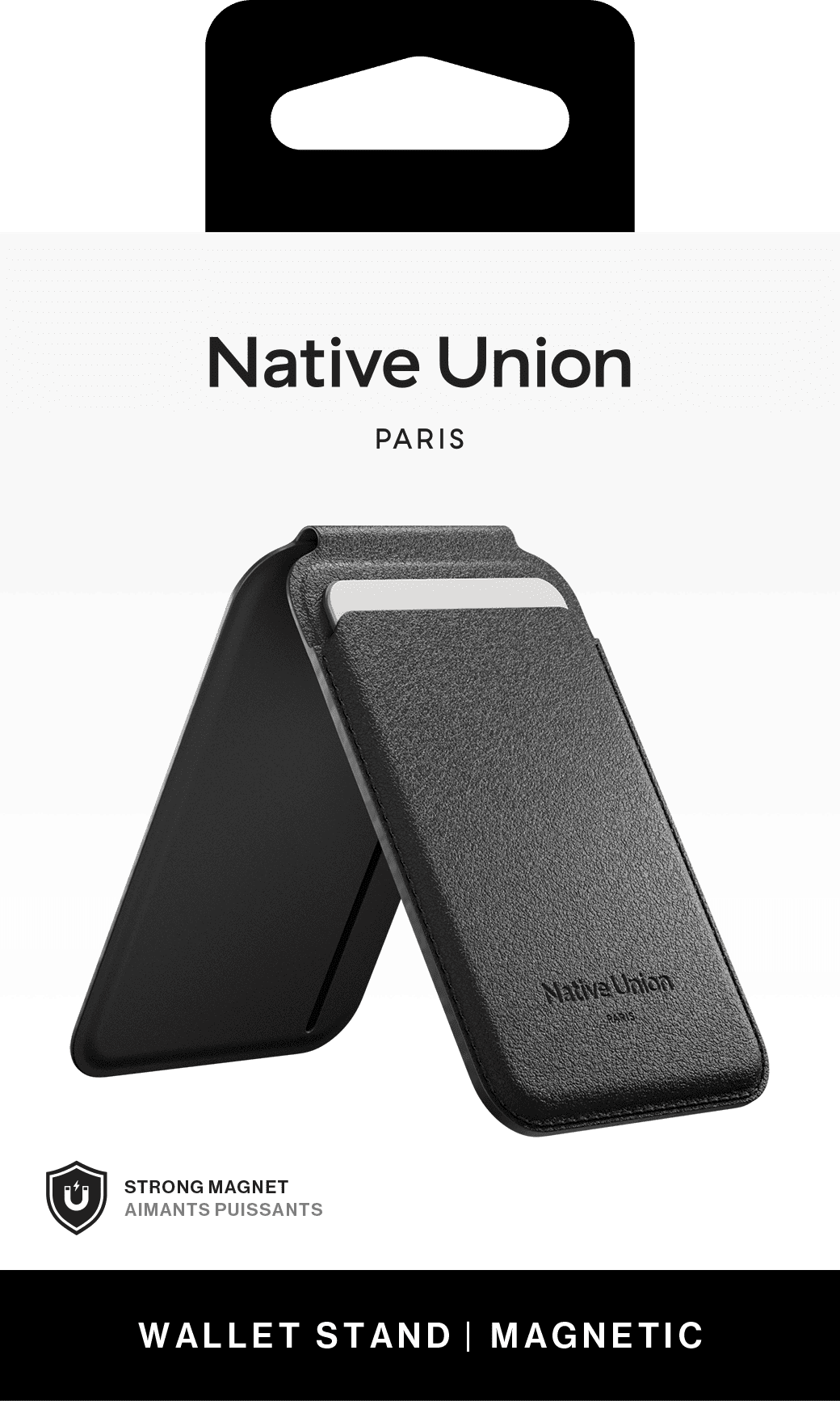 На фото изображено Чехол-бумажник Native Union Active Wallet Stand, черный