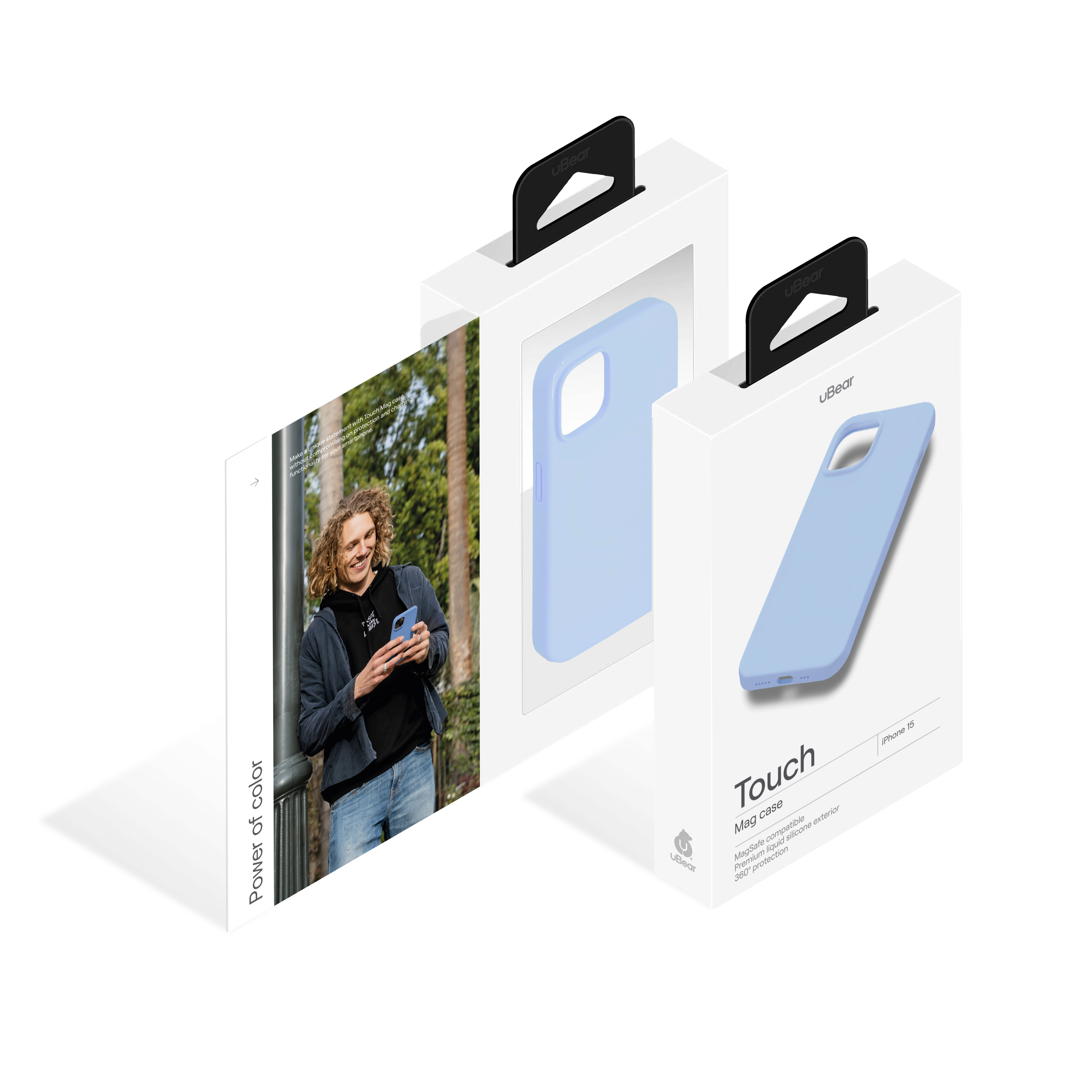 Чехол защитный uBear Touch Mag Case для iPhone 15, голубой