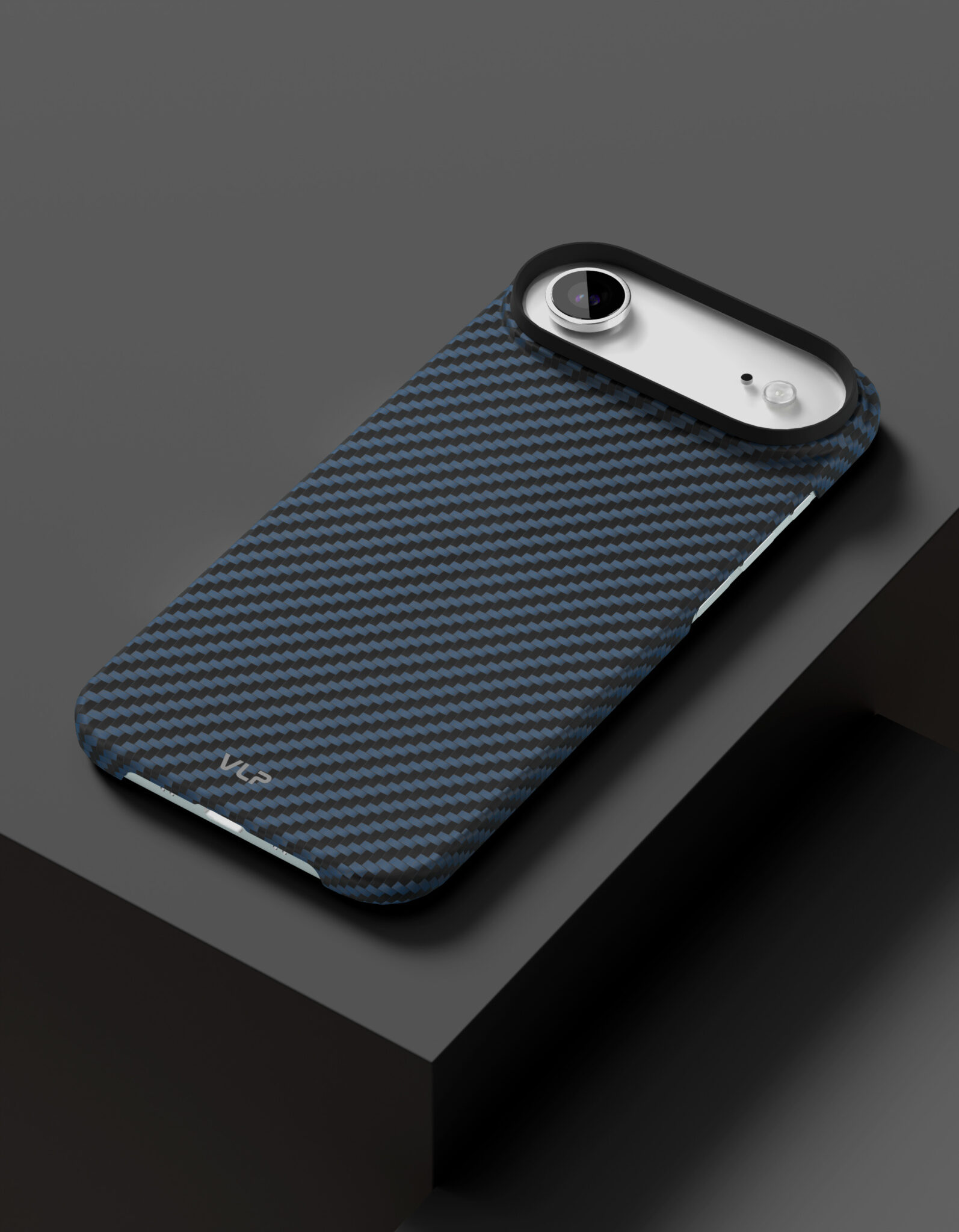 Фото Чехол защитный VLP Kevlar Case с MagSafe для iPhone Air, синий На фото изображено Чехол защитный VLP Kevlar Case с MagSafe для iPhone Air, синий