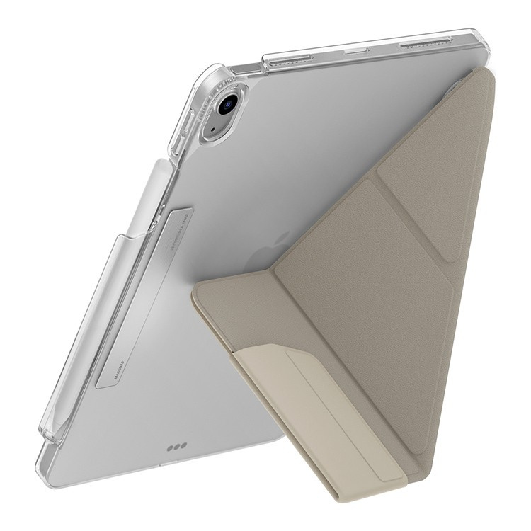 На фото изображено Чехол UNIQ Camden Click для iPad 10.9 (2022) / 11 (A16), бежевый