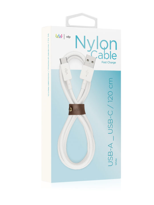 Кабель VLP Nylon Cable USB-A/USB-C, 1.2м, белый